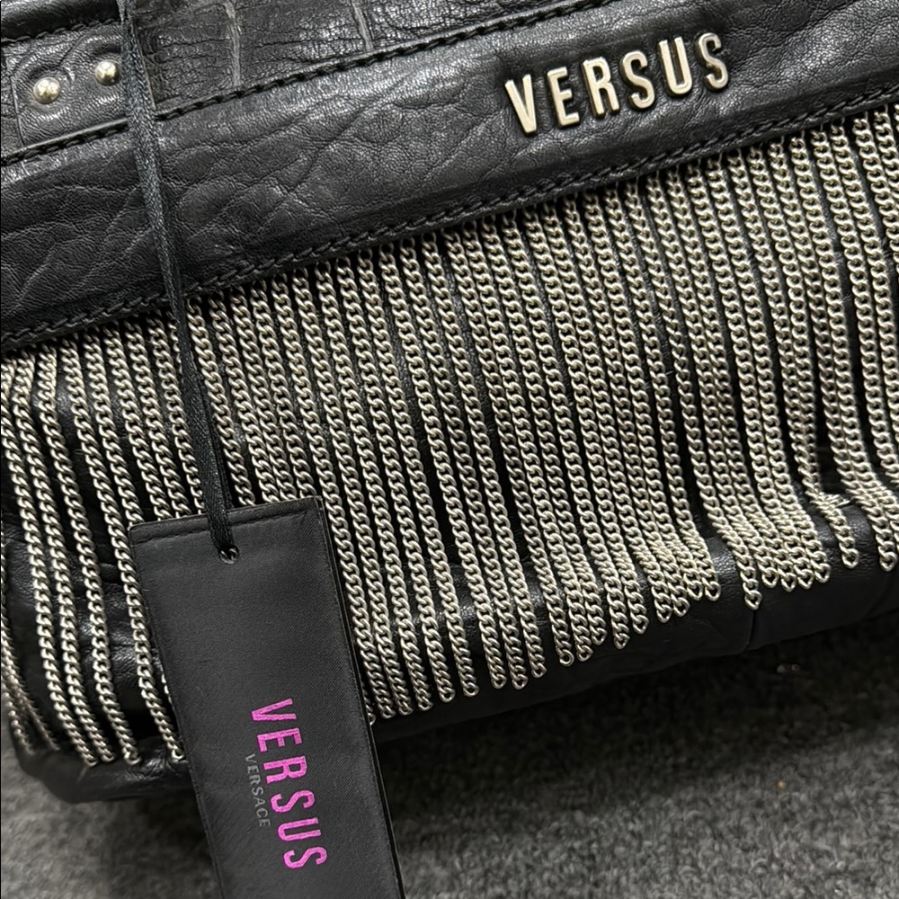 Versus Versace Black Fringe Handbag - Picture 4 of 10